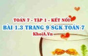 Bài 1.3 trang 9 SGK Toán 7 tập 1 Kết nối tri thức
